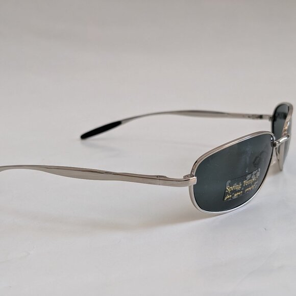 NWT Vintage 90's Rectangle Metal Sports Polarized Sunglasses (S. Silver) - Picture 2 of 5